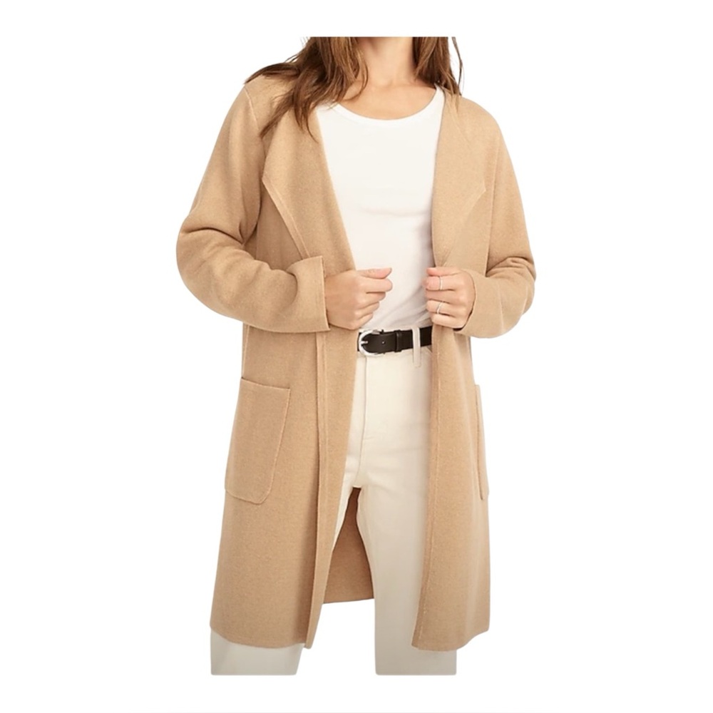 J. Crew Juliette Collarless Light Academia Preppy Sweater Merino Wool Blazer